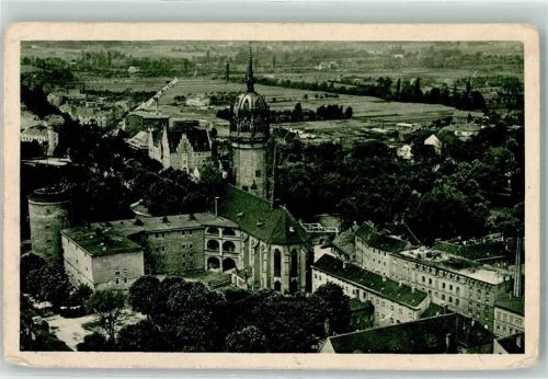 Lutherstadt Wittenberg Fliegeraufnahme Schloss mit Schlosskirche