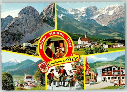 Söll Wilder Kaiser Tracht Sessellift VW Bus Horn