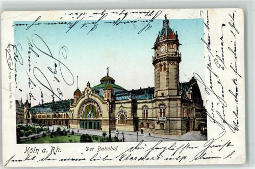 Köln Altstadt-Nord 103 1904 Goldfenster-AK Bahnhof Kl. Eckknick