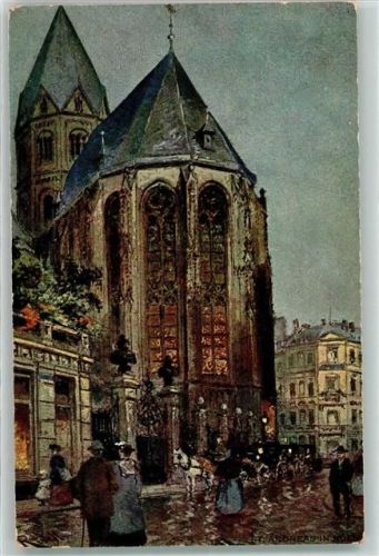 Köln Altstadt-Nord 103 Andreaskirche Aquarell v. Karl Rüdell Nr. 511