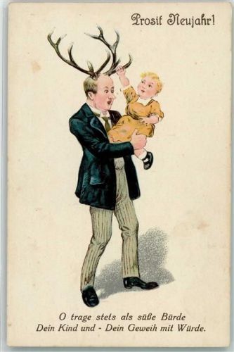 Vater hat ein Geweih - Neujahr AK