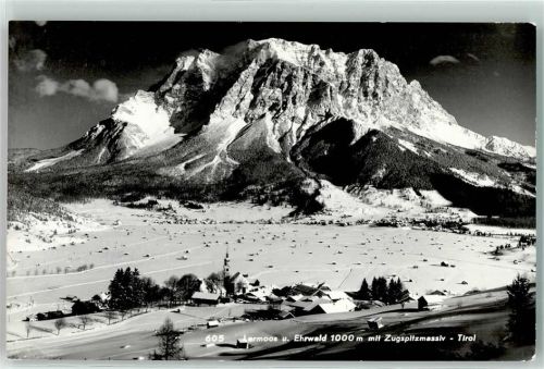 Lermoos Ehrwald 1000 m Zugspitzmassiv Tirol Kirche Schnee Winter