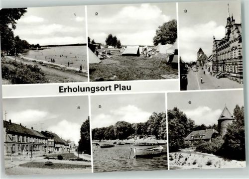Plau Zeltplatz Marktplatz Strandbad Plauer See Burgturm Krankenhaus