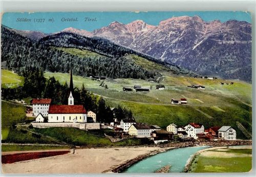 Sölden 1377 m Oetztal Tirol Kirche Fluss