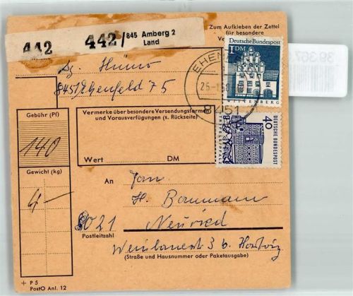 Ehenfeld Paketkarte