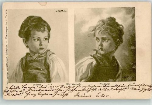 1899 Jockerl Wildfang sign. Mizi Wunsch Verlag Ackermann Künstlerpostkarte Nr.617