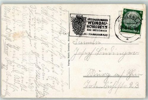Bad Kreuznach Internationaler Weinbau Kongress August 1939