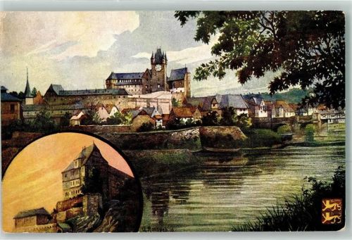 Nassau Schloß Diez sign. Rothgeb Serie Deutsche Burgen