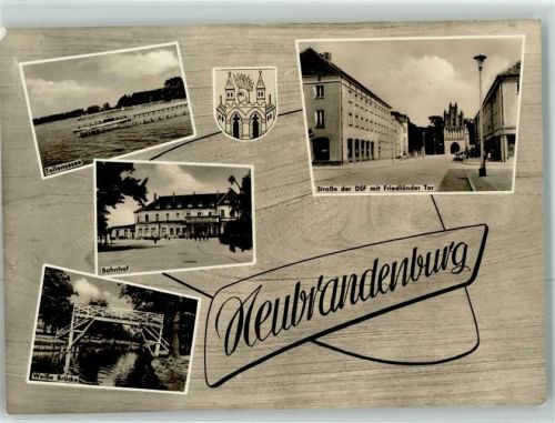 Neubrandenburg Bahnhof Tollensesee Friedländer Tor Weiße Brücke Straße der DSF