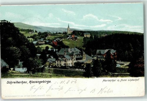 Schreiberhau 1906 Marienthal Hotel Lindenhof Kirche