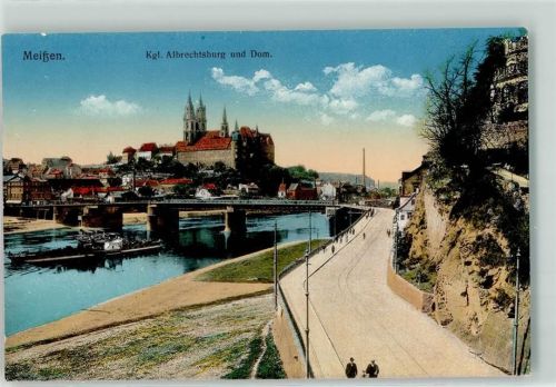 Meißen Kgl.Albrechtsburg und Dom Raddampfer