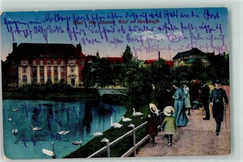 Kiel 1918 am kleinen Kiel mit Sparkasse Schwan