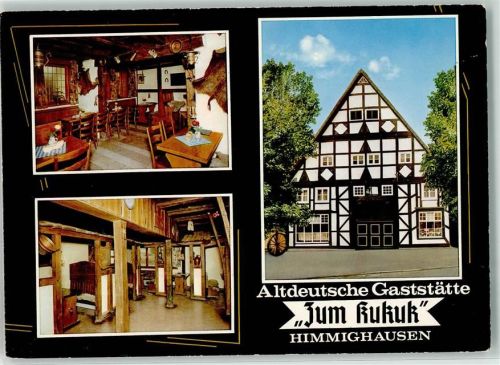 Himmighausen Altdeutsche Gaststätte zum Kukuk Gasthaus Gastraum Favkwerkhaus Rad Fell
