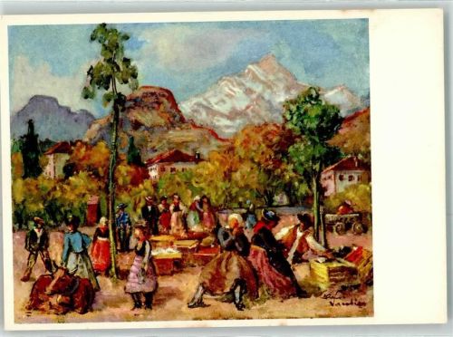 Marktszene sign.Hans Vautier