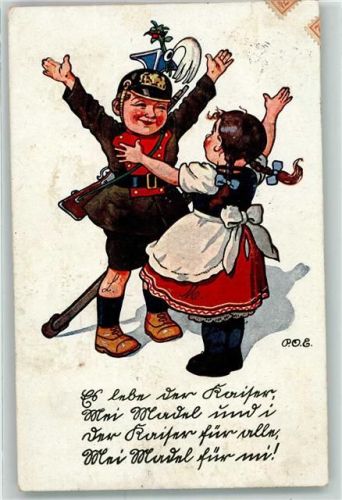 1916 Soldat Mädchen Spruch Kriegspostkarte Nr.76 Stempel P.K.geprüft und befördert Künstlerkarte