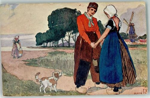 Windmühle Hund Holzschuhe B.K.W.I. Nr.839-3