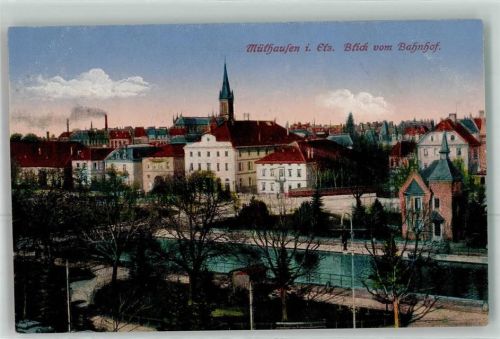Mulhouse 1917 Blick vom Bahnhof