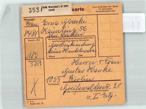 Kaimling Paketkarte