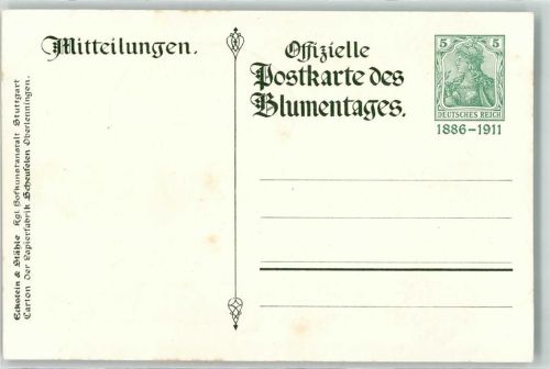 Blumentag Silberhochzeit des Württembergischen Königspaares April 1911 Wappen