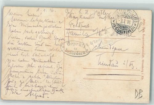 1916 Geprüft Stempel Bayer. Feld-Postexped. 6. Landwehr Div.