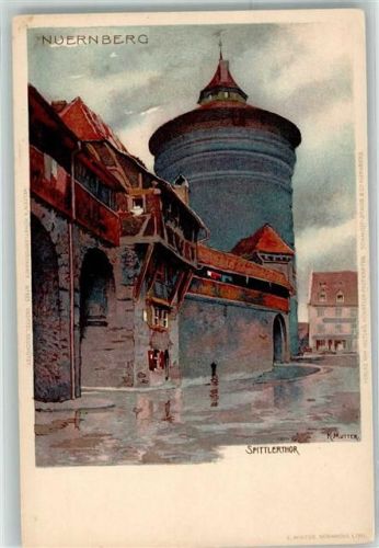 Nürnberg Spittlerturm sign. K. Mutter