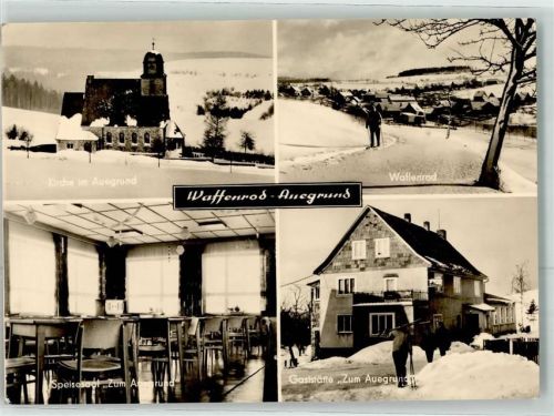 Waffenrod Winter Kirche im Auegrund Gasthaus Auergrund