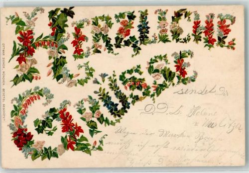 1901 Herzliche Grüsse Blumen