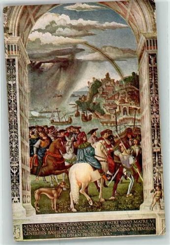 Siena Aus dem Leben von Enea Silvio Piccolomini Pius II sign.Pinturicchio Bibliothek im Dom