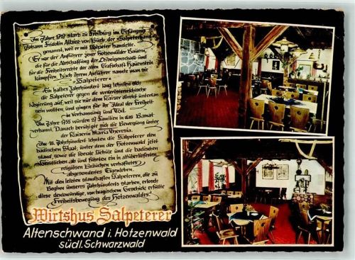 Altenschwand Wirtshaus Salpeterer Gaststube Chronik