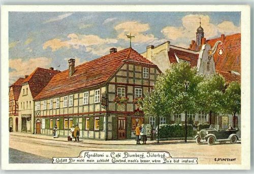 Jüterbog Cafe Blumberg sign. E. Stuntevant