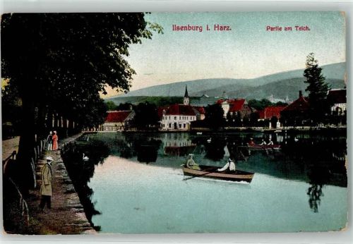 Ilsenburg 1911 Teich Schwan Ruderboot