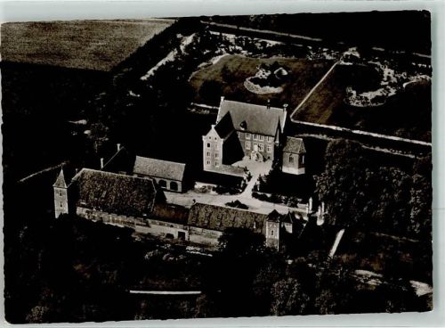 Münster Burg Hülshoff Geburtsstätte von Annette Droste zu Hülshoff Fliegeraufnahme