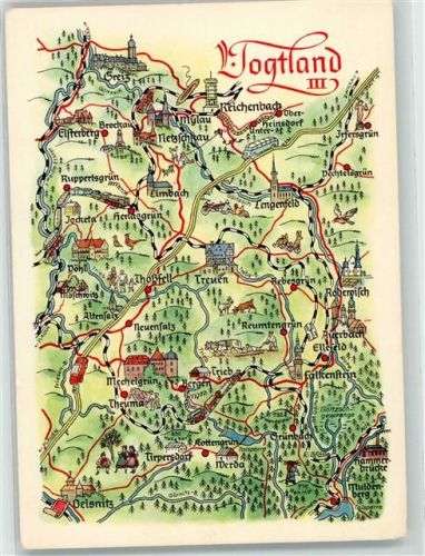 Reichenbach Landkarte Vogtland