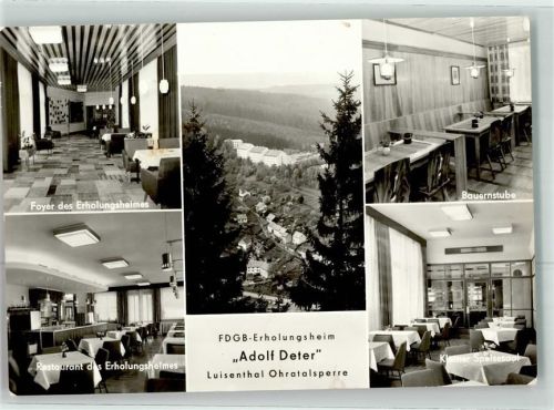 Luisenthal FDGB-Erholungsheim Adolf Deter Foyer Restaurant Bauernstube Speisesaal