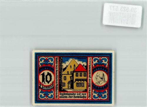 Osnabrück 1921 Gutschein über 10 Pfennig Stadthauptkasse Osnabrück Möserhaus