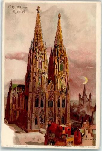 Köln Altstadt-Nord 103 Dom Mondschein sign. C.Pfaff