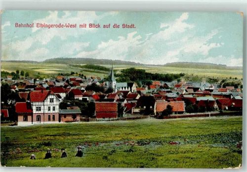 Elbingerode 1912 Bahnhof m. Blick auf die Stadt