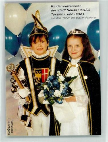 Neuss 1994 Portrait Kinderprinzenpar der Stadt Neuss Torsten I und Birte I