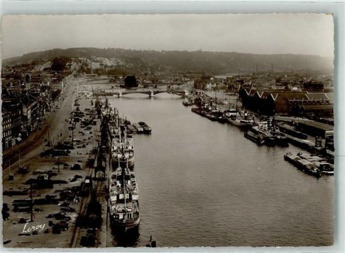 Rouen vue d`une partie du Port Binnenschiff Frachtschiff