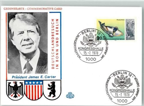 James E.Carter Gedenkkarte Deutschlandbesuch Sonderstempel