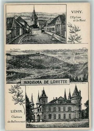 Lievin l`Eglise et le Mont Vimy Chateau de Rollencourt
