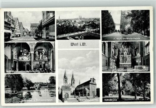 Werl Walburgisstraße Schwanenteich Wallfahrtbasilika Hochaltar Schloßruine