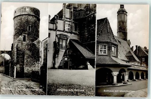 Löwenberg Bunzlauer Torturm Rathaus Markthallen Ort handschriftlich