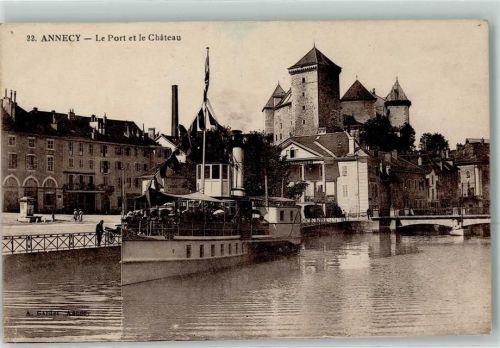 Annecy le Port et le Chateau Seitenraddampfer