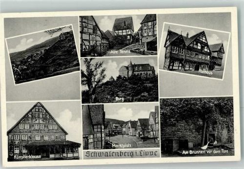 Schieder-Schwalenberg Schwalenburg Alte Tenne Künstlerklause Marktplatz Rathaus Am Brunnen