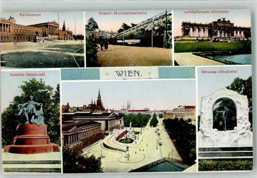 Wien Parlament Prater Hochschaubahn Strauß Denkmal Goethe Denkmal