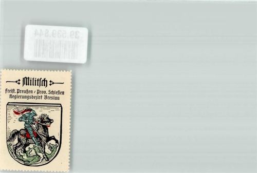 Militsch Wappen Miitsch Freist. Preußen Prov. Schlesien