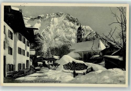 Mittenwald Winter Blick auf Karwendelgebirge