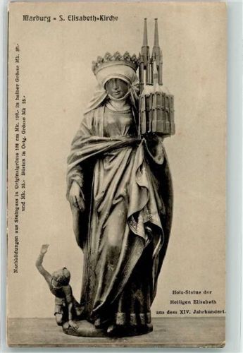Marburg S. Elisabeth Kirche Holzstatue d. hl. Elisabeth