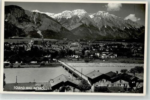 Hall Solbad Brücke Berge Schnee Kirche